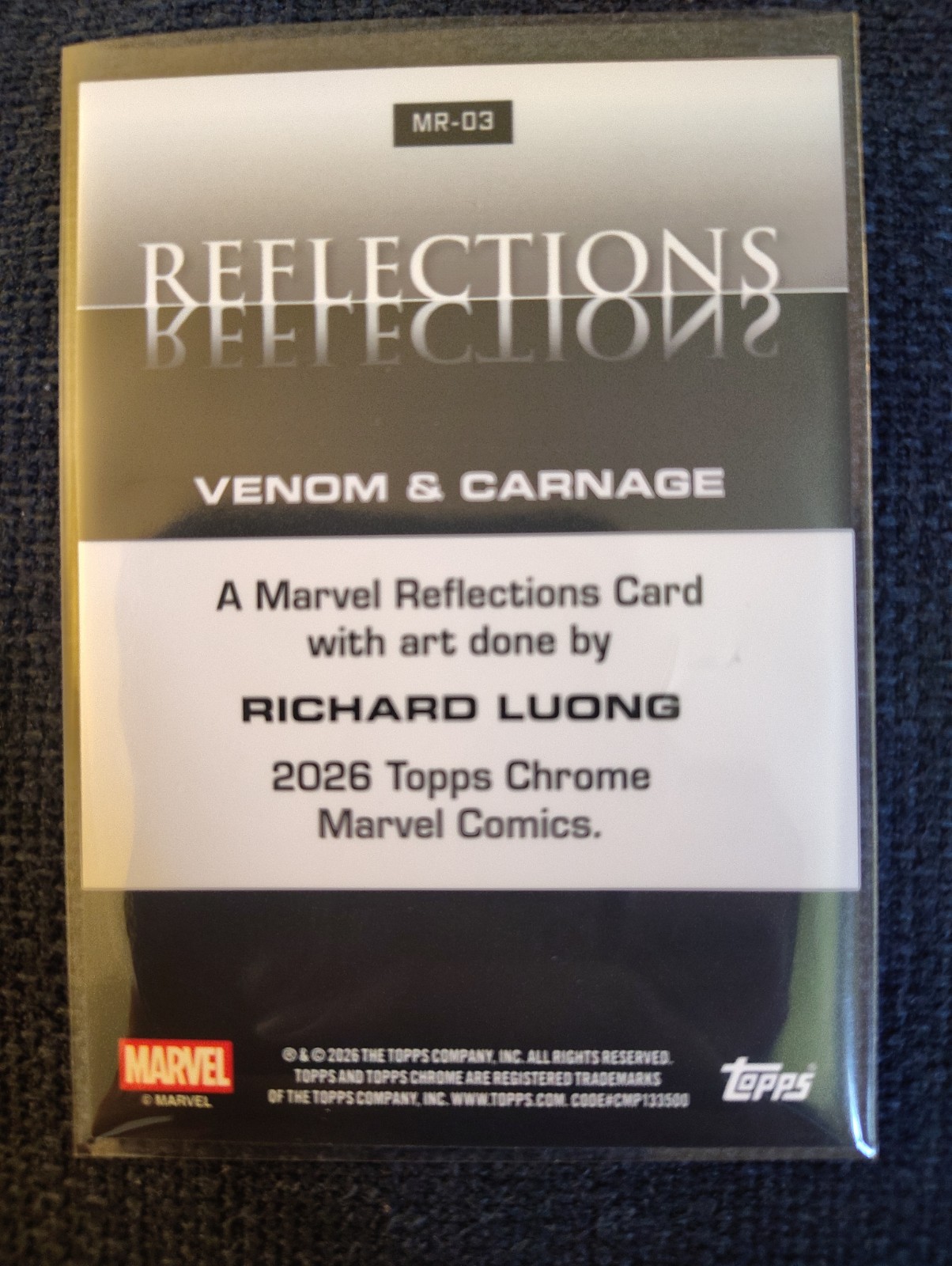 Topps Chrome Marvel Venom & Carnage Reflections Card view 2