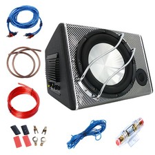 Hikity Aktiv Subwoofer 3800 Watt Bass + Verstärker + Kabelset Auto Aktivsub 90dB