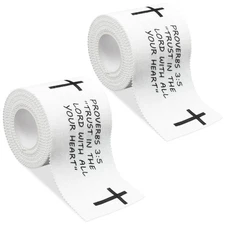 2Pcs Christian Athletic Tape 2IN X 23FT Cotton Zinc Oxied White Sports Tape f