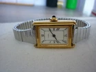 VINTAGE TIMEX MECHANICAL WATCH TANK WOMENS WHITE DIAL GOLD TONE