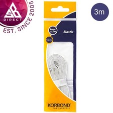 Korbond Wei&szlig;es Elastik 6mm x 3m &ndash; Neu f&uuml;r N&auml;hen & Reparaturen