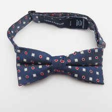 Lord Taylor Bow Tie Blue Red Polka Dot 2" Wide Pre Tie Polyester Boys