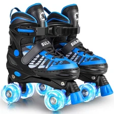 SULIFEEL Kids Roller Skates Adjustable 4 Sizes Light Up Wheels Beginner Indoo...
