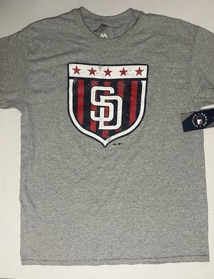 San Diego Padres Shirt USA 250 Grey Mens XL/Lrg Read* 4th Stars Stripes New