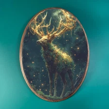 DEER WOODEN DECOR, Cottagecore Fall Wood Plaque, Fantasy Animal Forest Wall Art