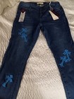Haute Curve High Rise Skinny Jeans Women Medium Blue Denim Patch Accent Stretch — photo 1