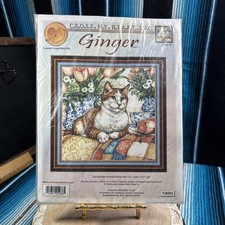 Cross My Heart "Ginger" Orange Cat Sitting Pretty- Cross Stitch Kit NIP