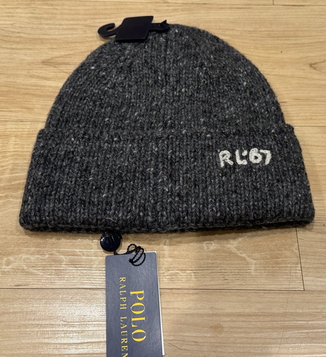 Polo Ralph Lauren Men's Spell out RL 67 Knit Tweed Cuffed Beanie
