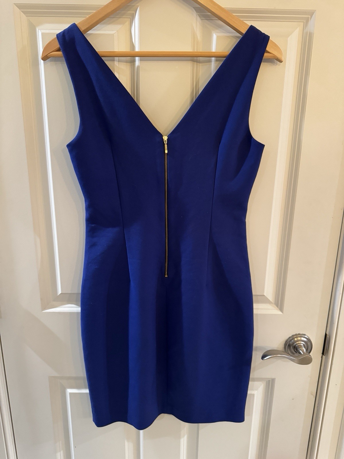 ZARA Basic Small Sleeveless Blue Mini Sheath Dres… - image 2