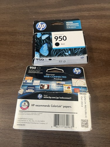 2 neue ungeöffnete Original HP 950 Tintenpatronen schwarz EXP Juli/2013 - Bild 2 von 2