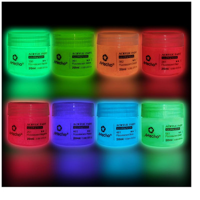 Artecho 8C Neon Glühend 2-in-1 Acrylfarben Set 20