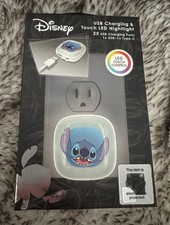 Disney USB Charging Touch LED Nightlight - Stitch - 2X USB, 1X USB, 1X Type C