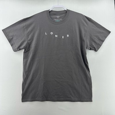 Empyre Loner Embroidered T-Shirt Gray XL NWOT Streetwear Skate Casual Tee