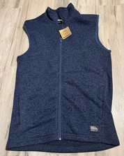NWT Eddie Bauer Men's S Blue Radiant Fleece Vest w/ Pockets Stand-Up Collar