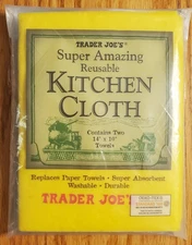 NEW! Trader Joe's Super Amazing Reusable Kitchen Cloth Two 14" x 10" Towels