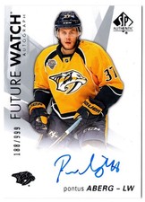 2016-17 SP Authentic Future Watch Auto PONTUS ABERG 128 /999 Nashville Predators
