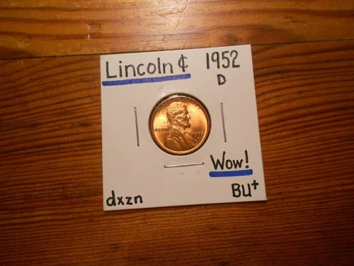 1952D Lincoln Cent BU+ BLAZER!!!!! GREAT COLOR!!! WOW!!!!