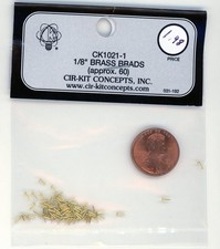 Miniature Dollhouse 1/8" Brass Brads Cir-kit concepts approx. 60 nails