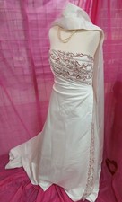 Stunning Maggie Sottero Size 18 Corset Strapless Ivory Wedding Dress C1