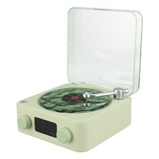Record Player Style BT Speaker With Night Light And Time Display 3 In 1 Multi CT