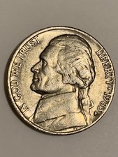 1983-P Thomas Jefferson Nickel 5 Cent Coin.