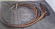 VTG KANGAROO  BROWN LEATHER WESTERN ROMEL REINS 47" LONG HAVE REIN SNAPS