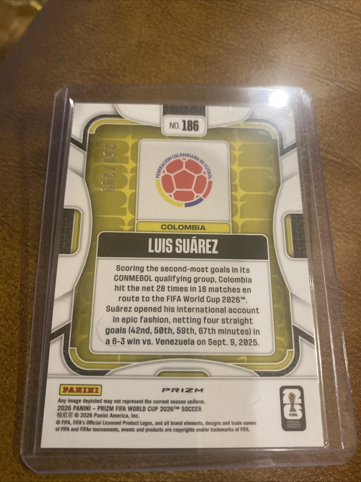 2026 Panini Prizm FIFA World Cup Luis Suarez Orange Disco /299 view 2