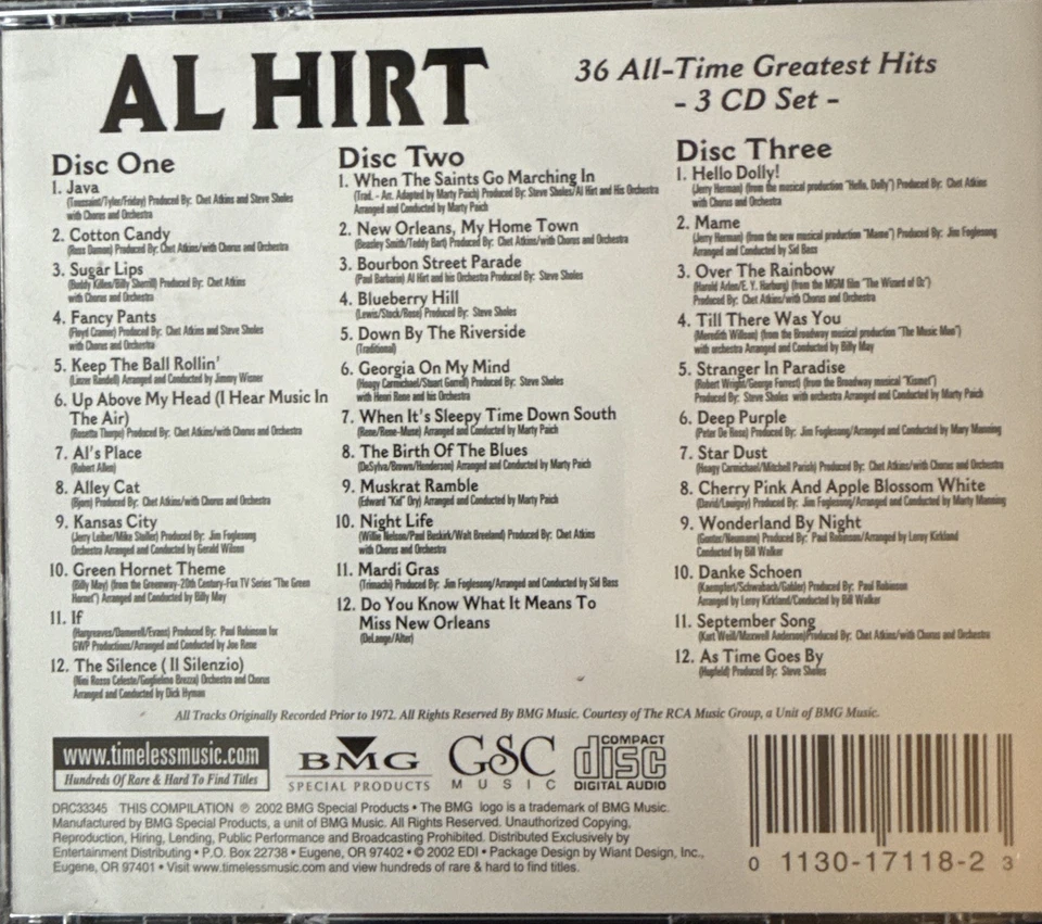 Al Hirt '36 All-Time Favorties' 3CD набор отличное состояние товара - Изображение 2 из 4