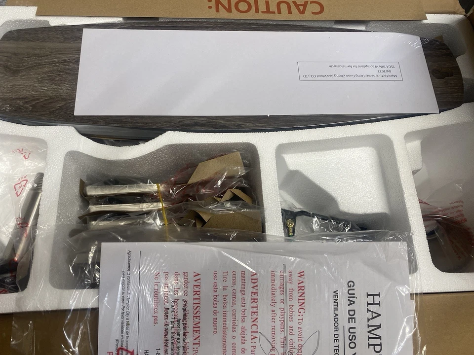 Hampton Bay Ménage 52" LED Ceiling Fan, Low Profile, Brushed Nickel -Read - Image 3 of 4