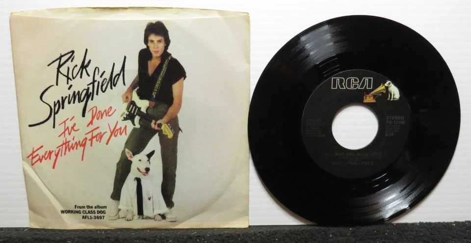 RICK SPRINGFIELD I'VE DONE EVERYTHING FOR YOU/RED HOT & BLUE (VG+) 45 RECORD - Image 2 of 2