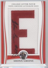 2009 Bowman Draft Picks College Letter 5/36 Shonn Greene #LAP-SG Patch Auto 0p5