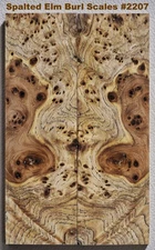 Outstanding Stabilized Spalted Elm Lace Burl scales #2207, 6 1/16 x 1 7/8 x 3/8+