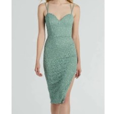 Windsor Women´s Darcy Lace-Up Glitter Lace Midi Formal Dress Sz L