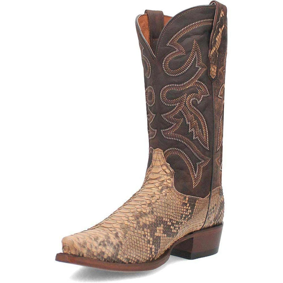 Bota de Vaquero Dan Post Sturgis Sand Python Serpiente Punta Corta Western (Talla Hombres EE. UU.) Foto 4 de 4