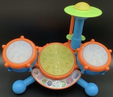 VTech Electonic KidiBeats Kids Drum Set Works Great New Batteries 