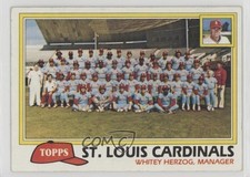1981 Topps Team Checklist St Louis Cardinals Whitey Herzog #684 HOF 0s4