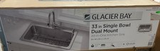 Glacier Bay Bratten 33 in. Drop-In Single Bowl Stainless Steel Kitchen Sink READ