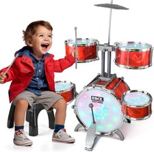 Drum Set for Kids 3-5, Musical Toy with Lights for Toddler