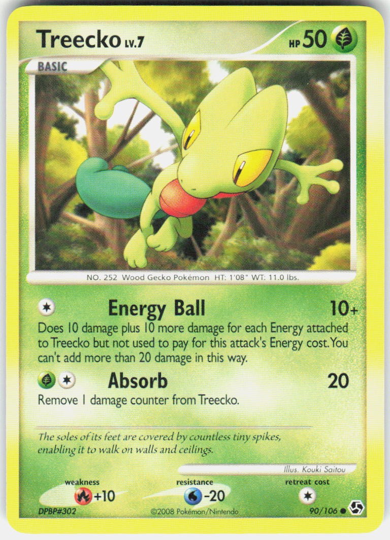 Treecko 90/106 Common Great Encounters Pokemon Near Mint