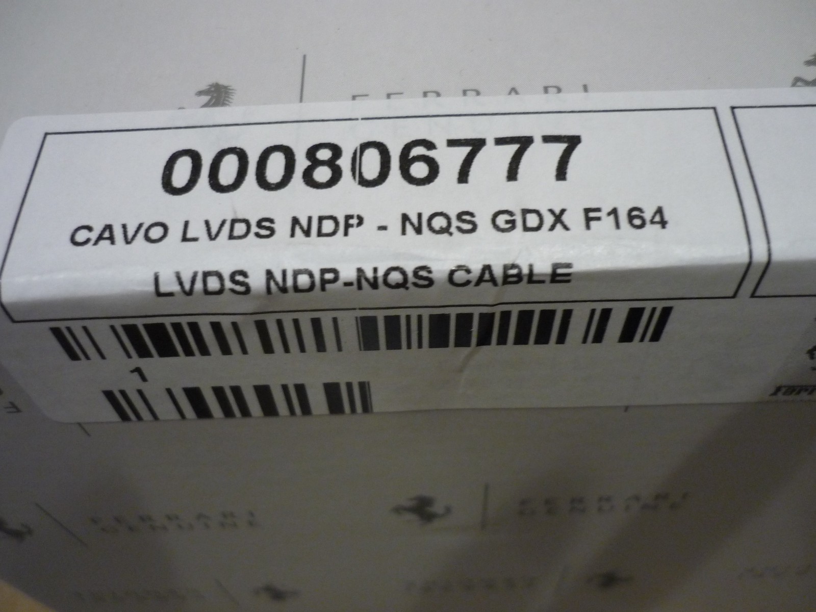 Ferrari F8 - LVDS NDP-NQS CABLE (NEW) -P/N 806777