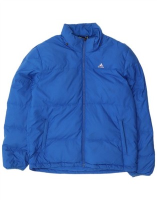 Adidas Herren Wattierte Jacke UK 38 Mittelblau Polyester NR03