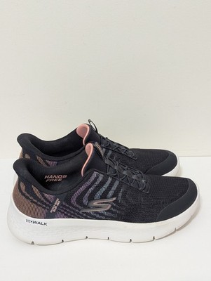 Skechers Women's Slip-ins Go Walk Flex Nova Sneaker Black Fabric Size 10