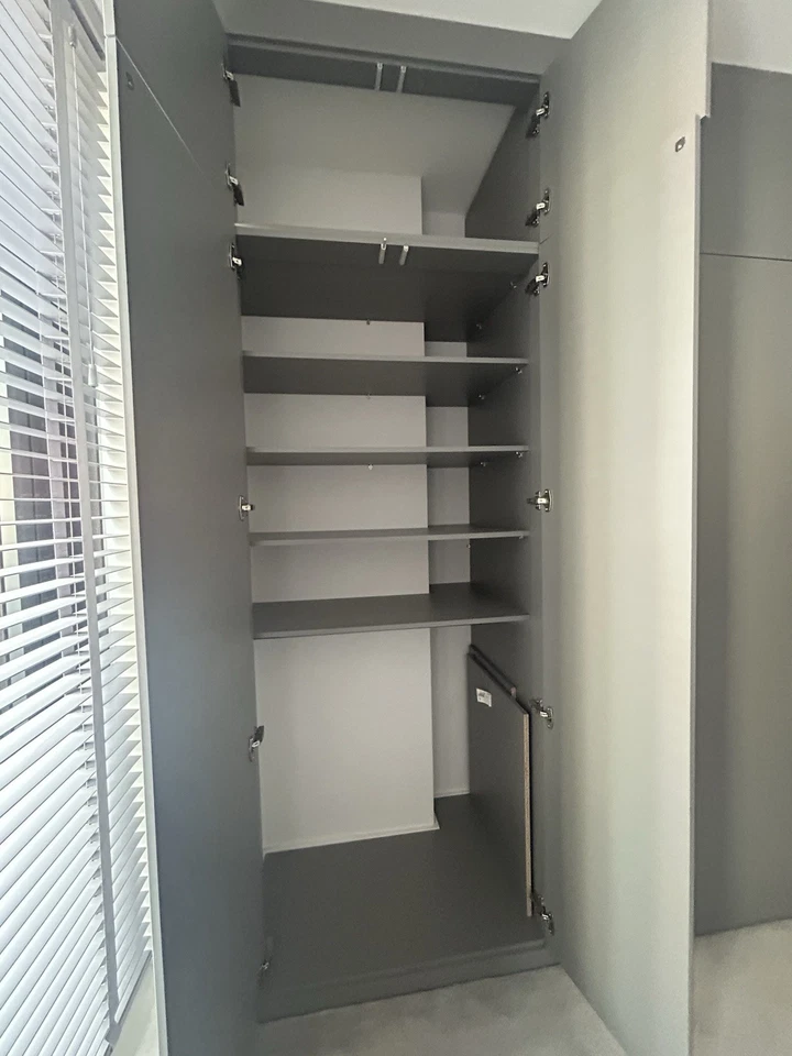 Sharps Fitted 4 Door Wardrobe with Hanging Rail In Grey - Image 4 of 4