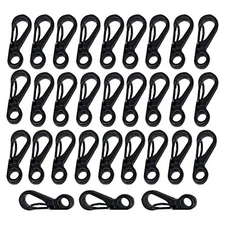 Mini Carabiner Clips with Metal Spring Wiregate Hook 1in/25mm SF_Black(30pcs)