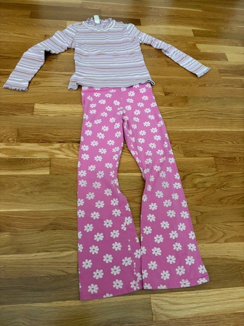 Girls Pink Long Sleeve Outfit (Large 10-12/12A), Osh Kosh Shirt, Old Navy Pants