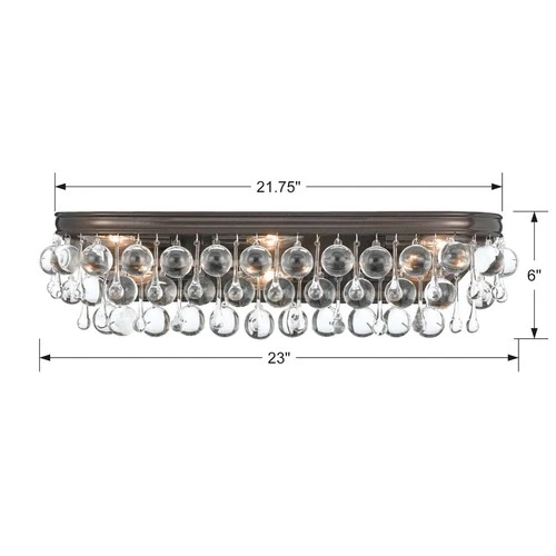 Crystorama Calypso Bronze 23" Wide Crystal Bathroom Light - Picture 6 of 6