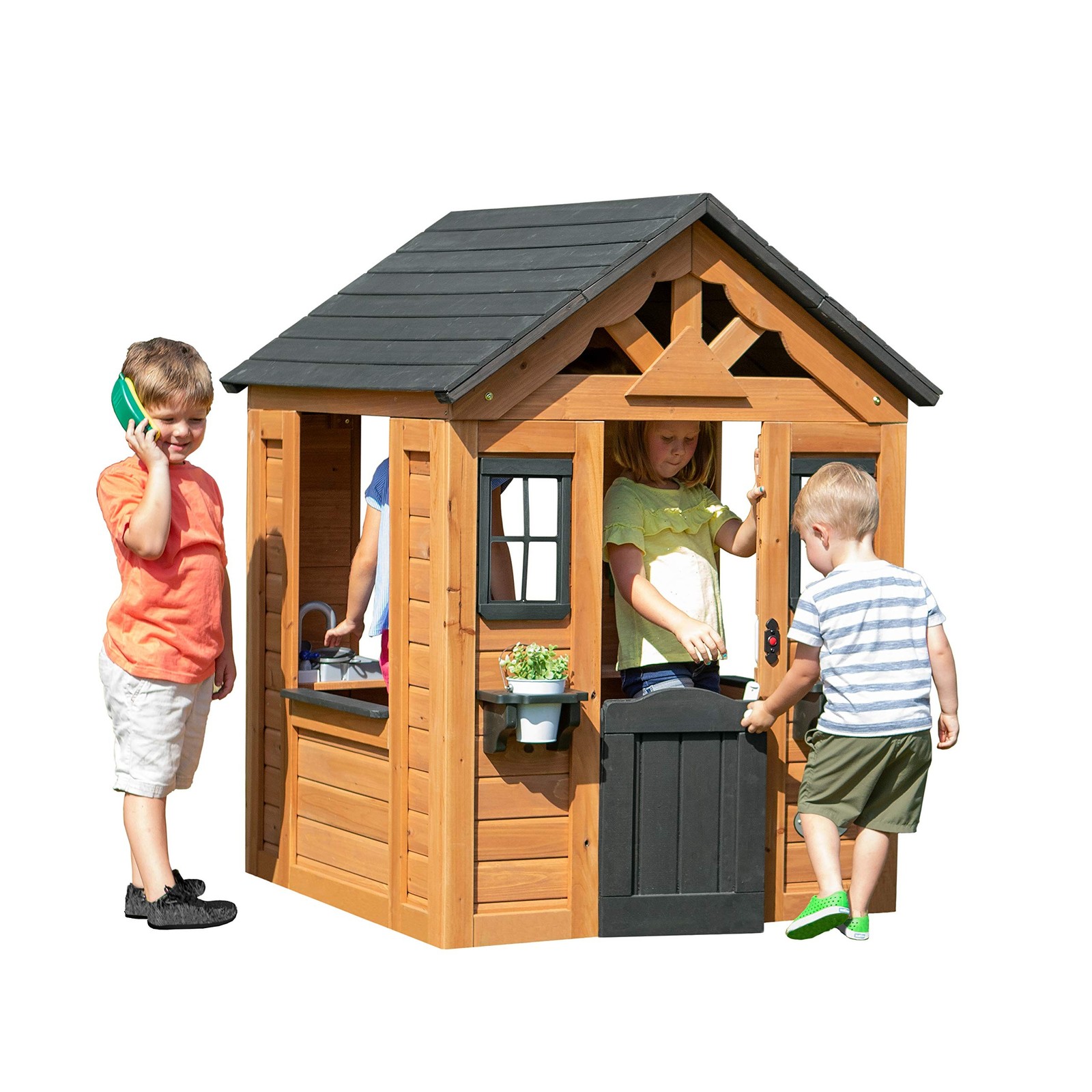 Backyard Discovery Sweetwater Cedar Wooden Kids Playhouse Co