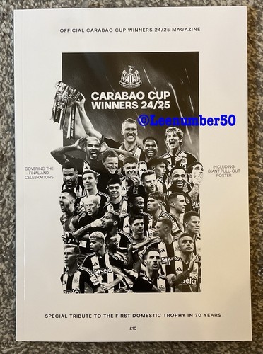 Newcastle United FC Official Carabao Cup Winners 24/25 Special Tribute magazine