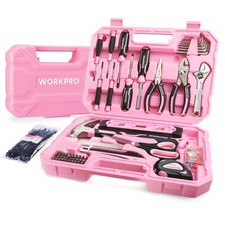 258 PCS Pink Tool Set for Women - Complete Household Kit with Hammer  Screwdriv
