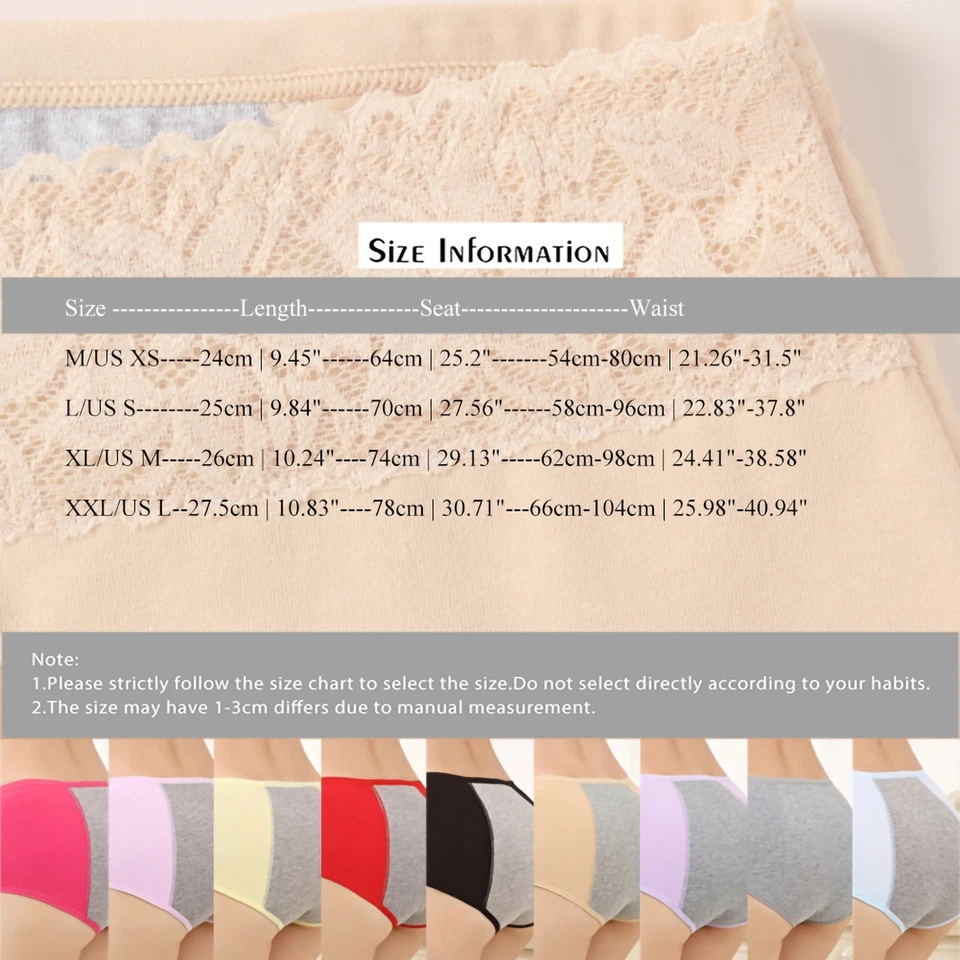 Paquete de 1/4 bragas de algodón de época para mujer ropa interior menstrual a prueba de fugas calzoncillos bragas Foto 2 de 4